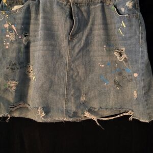 Ashley Stewart Blue Denim Skirt